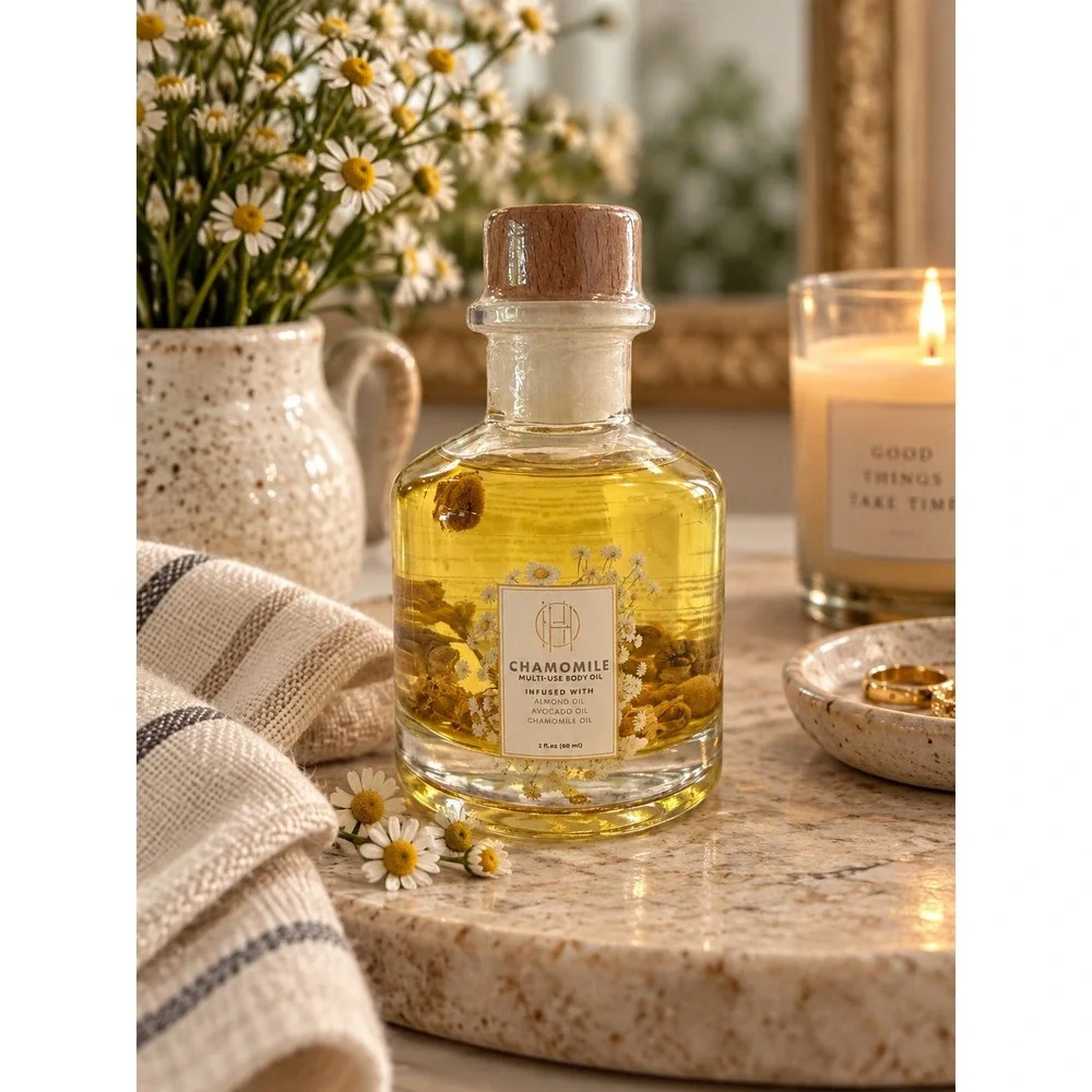 House of Harlow 1960 Chamomile Multi-Use Body Oil 2oz Infused Almond Avocado Oil